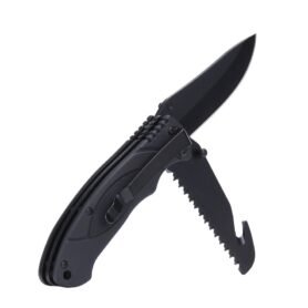 FOSCO nůž zavírací BUSHCRAFT multifunkční ČERNÝ