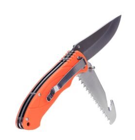 FOSCO nůž zavírací BUSHCRAFT multifunkční ORANŽOVÝ