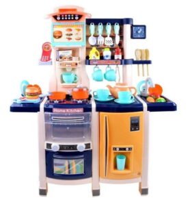 Velká dětská kuchyňka s lednicí a troubou 65 dílů modrá