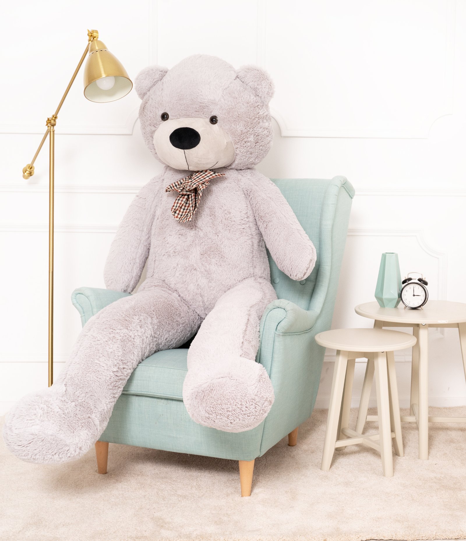 Velký plyšový medvěd Classico 220 cm šedý