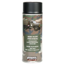 FOSCO barva ARMY ve spreji 400ml RAL 9021 ČERNÁ matná