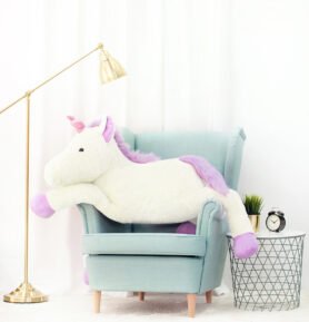 Plyšový jednorožec bílý 155 cm