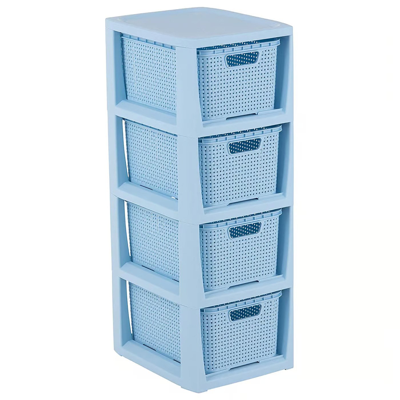Regál se 4 šuplíky Rattan Blue BRANQ