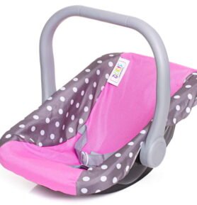 Doris autosedačka pro panenky šedá s bílými puntíky