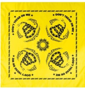 ROTHCO šátek DON´T TREAD ON ME 55 x 55 cm ŽLUTÝ