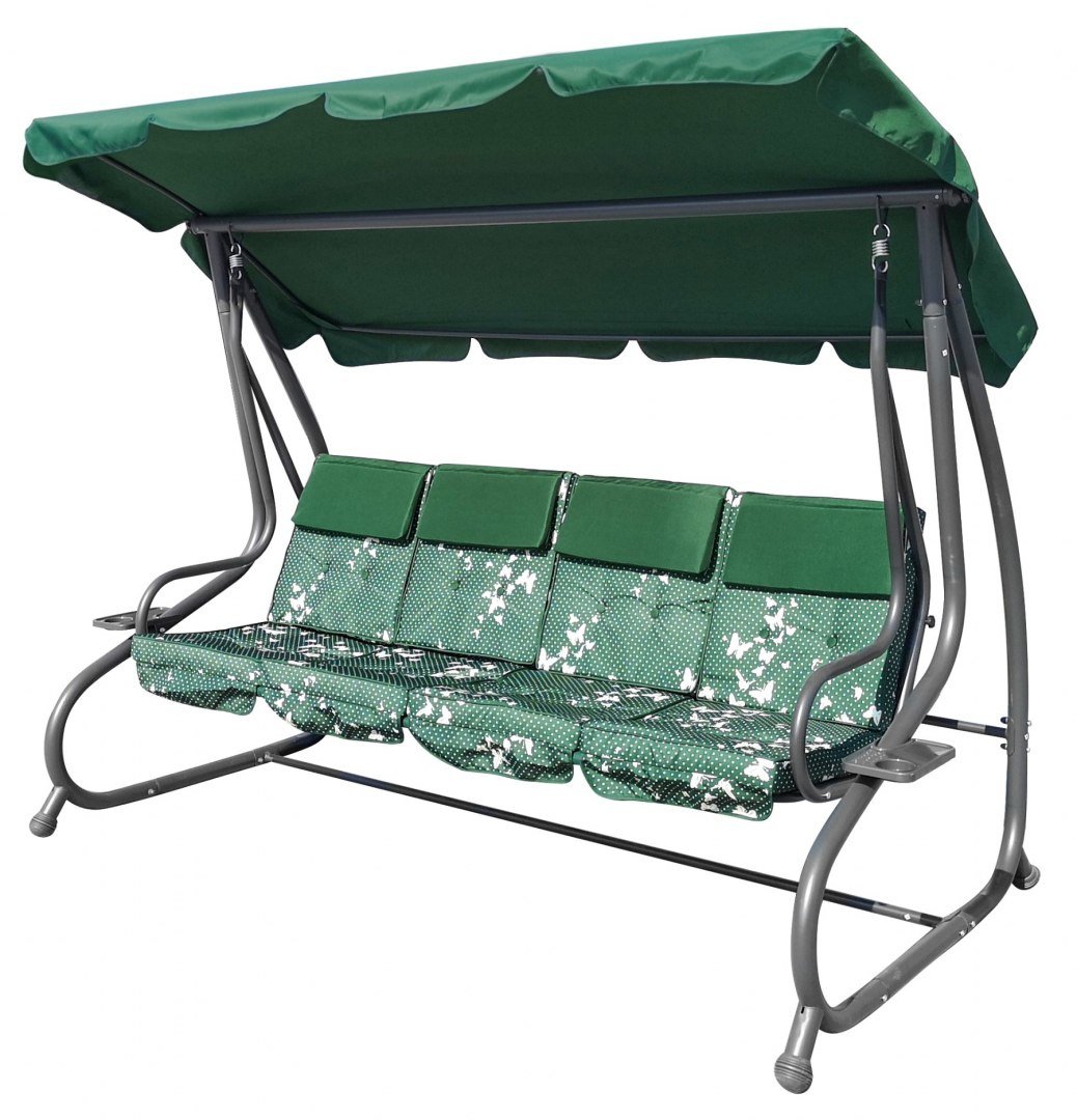 Zahradní houpačka 8078 NEW s tmavě zeleným vzorem