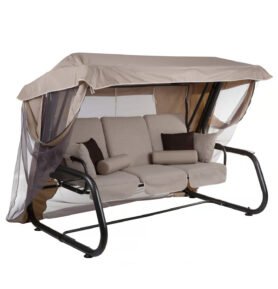 Zahradní houpačka Venezia Lux s moskytiérou, polštářky a bočními stolky D048-05FB PATIO