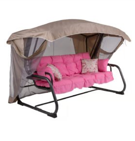 Zahradní houpačka Ravenna Lux s moskytiérou a s bočními stolky D042-23DW PATIO