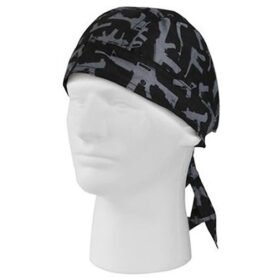 ROTHCO šátek HEADWRAP GUN PATTERN ČERNÁ