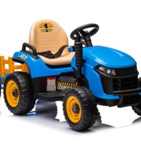 Dětský elektrický traktor BBH-030 s přívěsem modrý