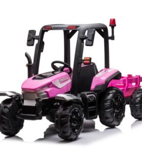 Elektrický traktor s přívěsem Blast 2x200W růžový