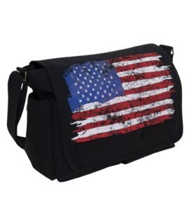 ROTHCO taška DISTRESSED US vlajka plátěná ČERNÁ