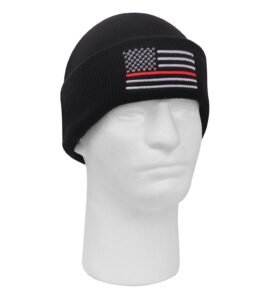 ROTHCO čepice DELUXE pletená US vlajka s červenou linkou ČERNÁ