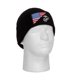 ROTHCO čepice WATCH vlajka USA/USMC pletená ČERNÁ