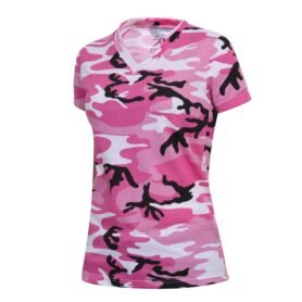 Triko dámské V-výstřih prodloužené PINK CAMO vel. XXL