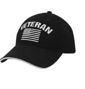 ROTHCO čepice baseball US vlajka VETERAN ČERNÁ
