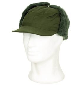 Čepice ŠVÉDSKÁ M 59 zimní s kšiltem a překrytím uší ZELENÁ vel. 55