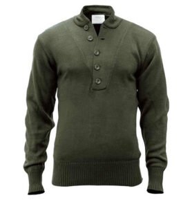 Svetr 5 knoflíků AKRYL ZELENÝ vel. L