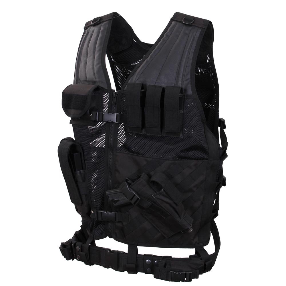 ROTHCO vesta taktická CROSS DRAW MOLLE ČERNÁ nadměrná velikost