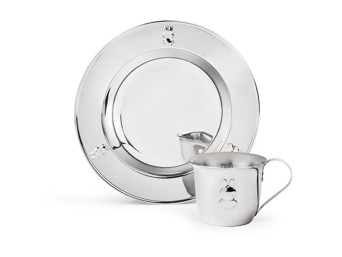 Zilverstad Sada dětského hrníčku a talíře Miffy z nerezové oceli