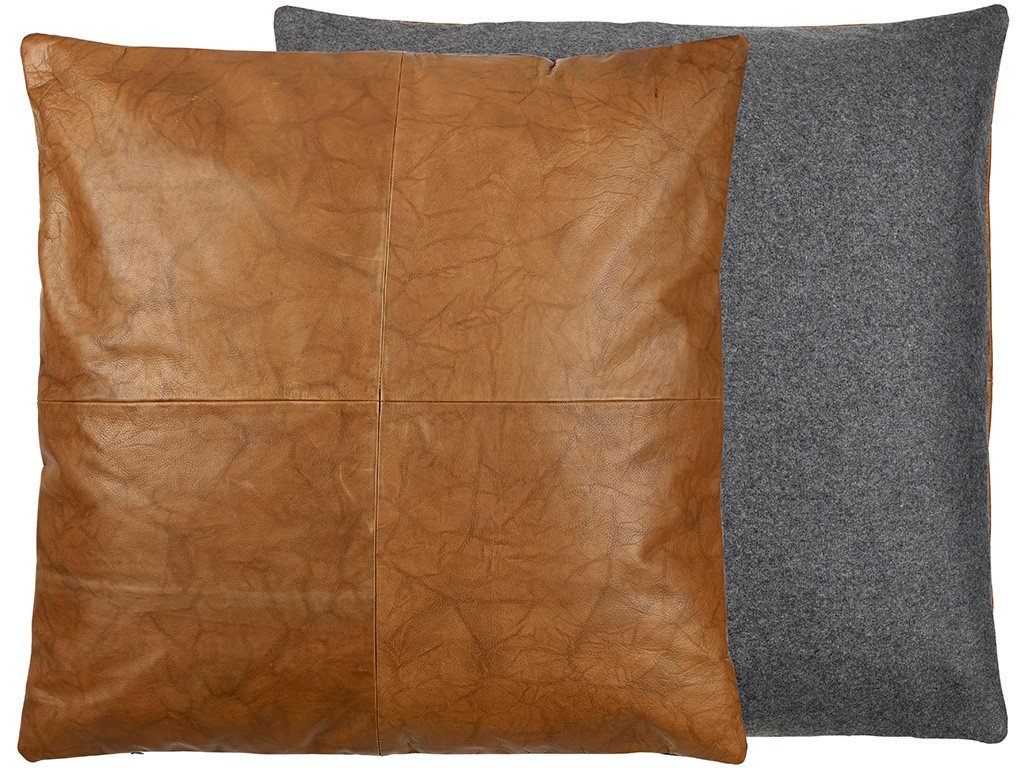 Södahl Polštář 60x60 Lodge Leather Black/Tobacco