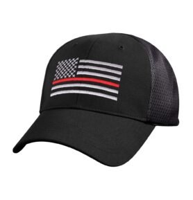 ROTHCO čepice US vlajka SÍŤOVANÁ s červenou linkou ČERNÁ