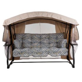 Zahradní houpačka Ravenna Lux Black Edition s moskytiérou a s bočními stolky G050-06IB PATIO