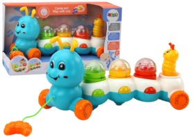 Lean Toys Barevná tahací housenka se světly a zvuky