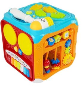 Lean Toys Interaktivní multifunkční kostka pro nejmenší