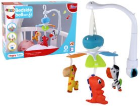 Lean Toys Bateriový kolotoč do postýlky, univerzální klipy modrý
