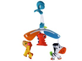 Lean Toys Barevný kolotoč nad postýlku se zvířátky