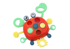 Lean Toys Interaktivní vzdělávací senzorická hračka Krab pro děti kousátko