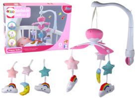 Lean Toys Univerzální kolotoč do postýlky růžový