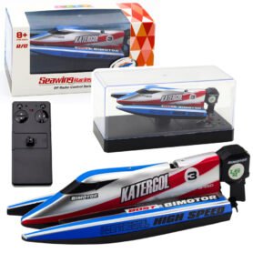 Lean Toys Motorový člun na dálkové ovládání 14cm modro-stříbrný