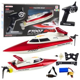 Lean Toys Motorový člun na dálkové ovládání 1:16 bílo-červený