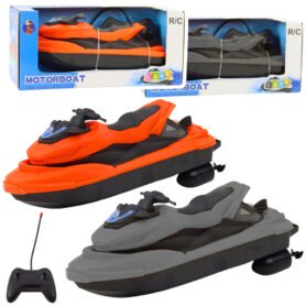 Lean Toys Vodní skútr na dálkové ovládání 1:42 šedý/oranžový