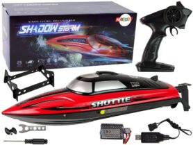 Lean Toys Motorový člun na dálkové ovládání R/C 2,4 GHz 25 km/h červený