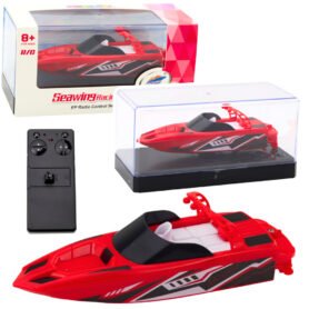 Lean Toys Dálkově ovládaný RC motorový člun bílo-červený