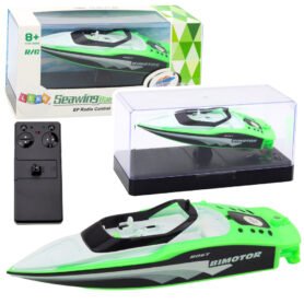 Lean Toys Dálkově ovládaný RC motorový člun bílo-zelený