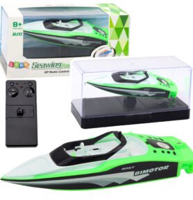 Lean Toys Dálkově ovládaný RC motorový člun bílo-zelený