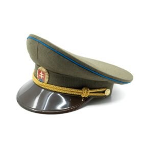 Brigadýrka důstojnická SK zlatý odznak, kšilt plast, modrá linka ZELENÁ vel. 52