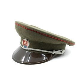 Brigadýrka SK stříbrný odznak, kšilt plast, červená linka ZELENÁ vel. 53