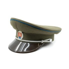 Brigadýrka SK stříbrný odznak, kšilt plast, modrá linka ZELENÁ vel. 54