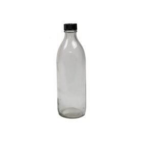 Lahvička skleněná úzkohrdlá 300 ml s plastovým víčkem