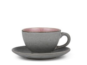 Bitz Šálek s podšálkem Grey/Light Pink