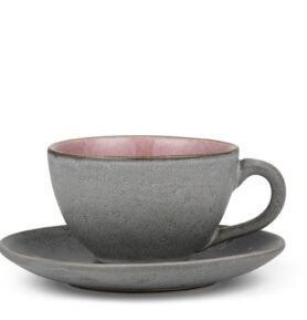 Bitz Šálek s podšálkem Grey/Light Pink