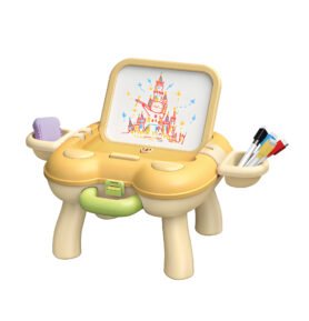 Aga4Kids Dětská tabule se stolečkem Žlutá