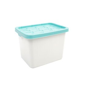 Doloni Úložný box s víkem 37x27x27 Bílý/Tyrkysový