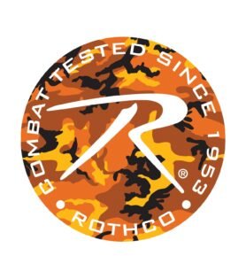 Samolepka brand ROTHCO kulatá ORANGE CAMO