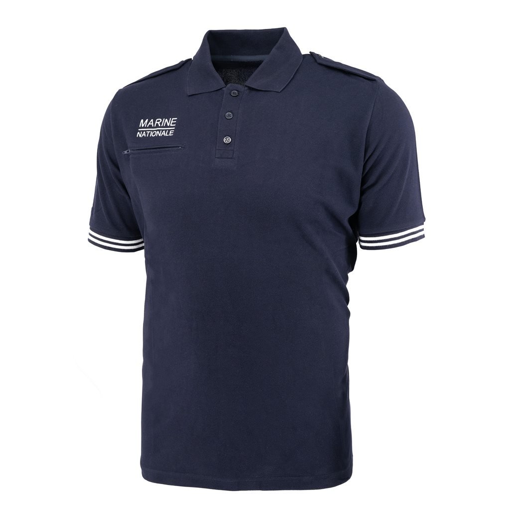 Polokošile s krátkým rukávem MARINE NATIONALE s pruhy a kapsou MODRÁ vel. 120